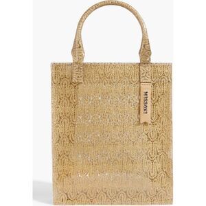 NWT Missoni Gold Lame Crochet Knit PVC Mini Tote